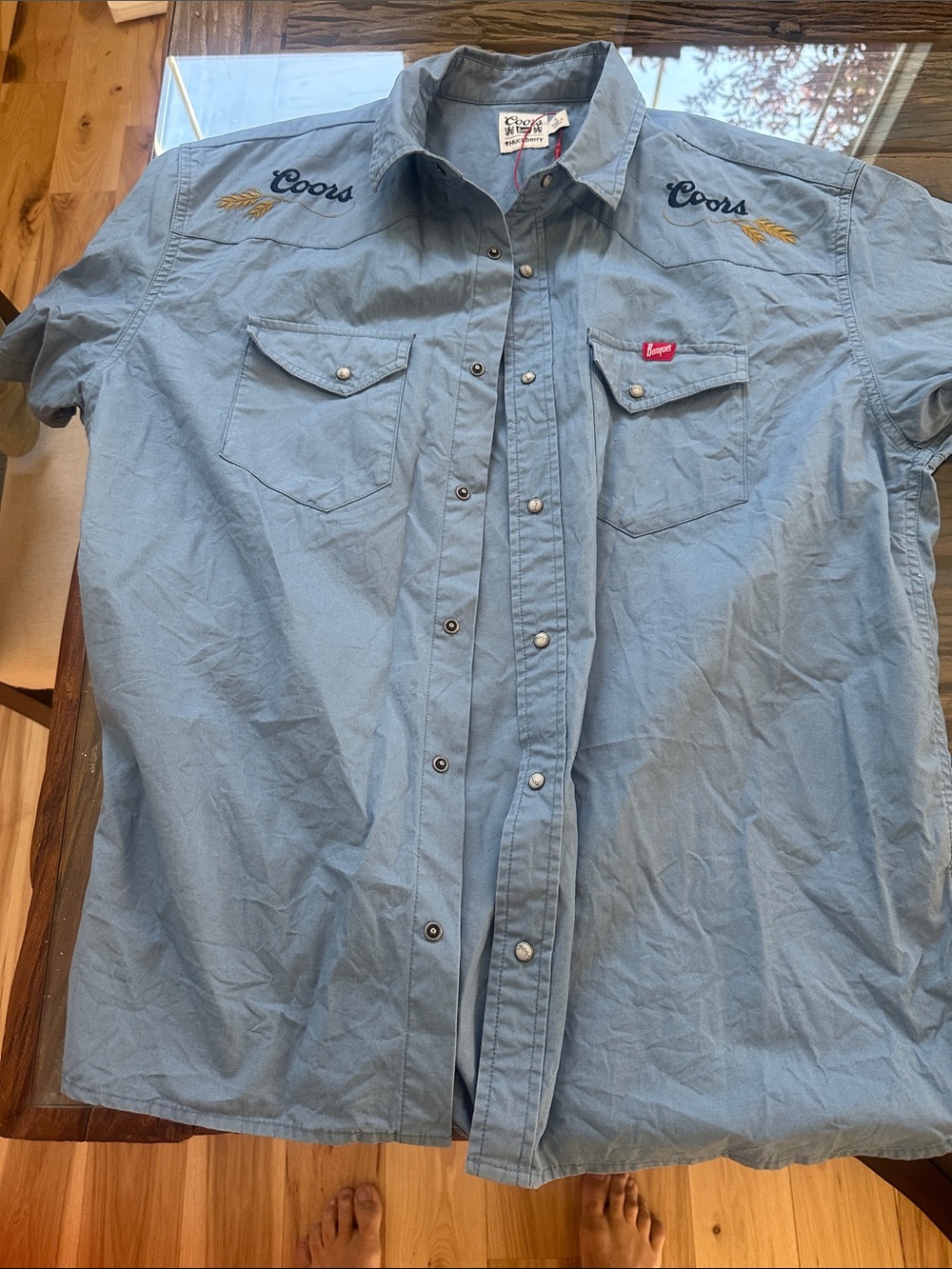 Huckberry x Coors Banquet men’s short sleeve pearl snap